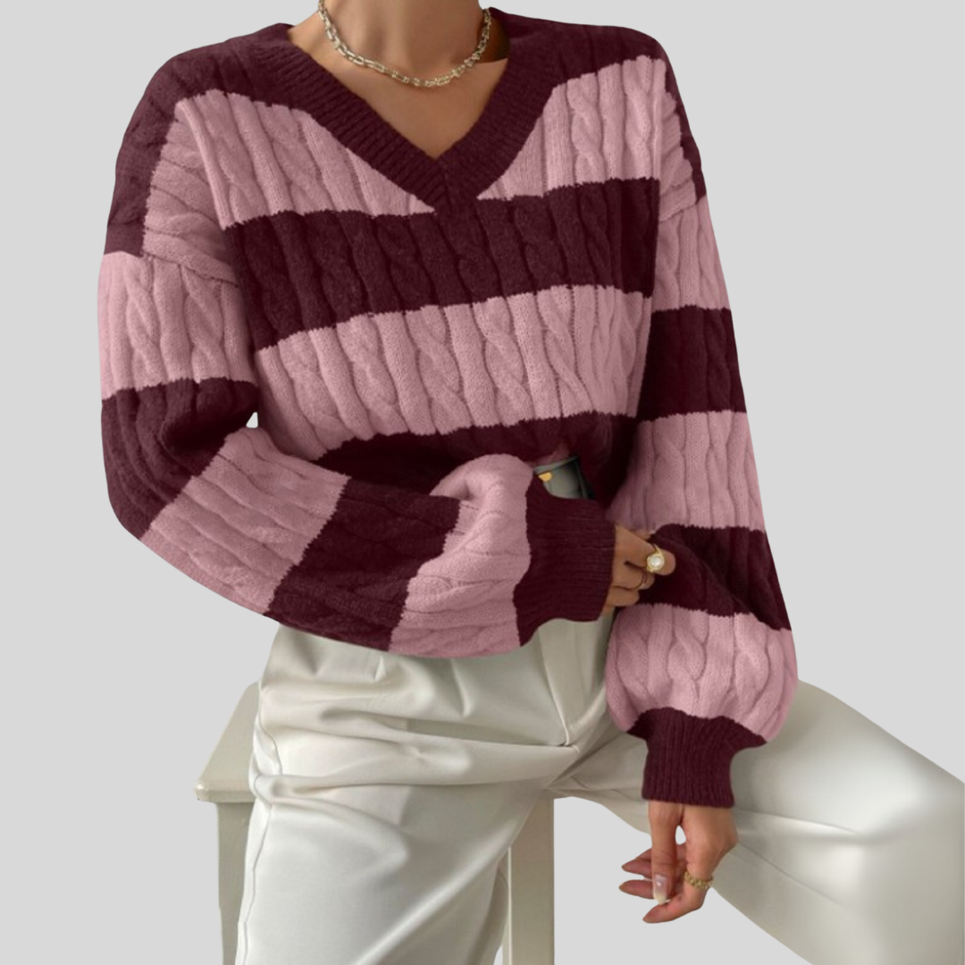 Soft Relaxed Fit V-Neck Sweater - OutfitLondon