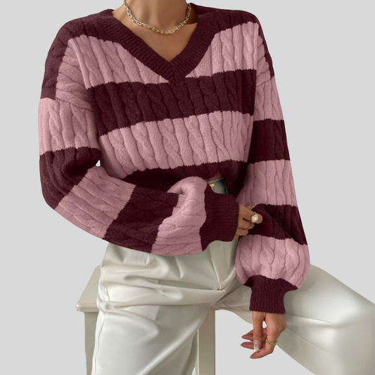 Soft Relaxed Fit V-Neck Sweater - OutfitLondon