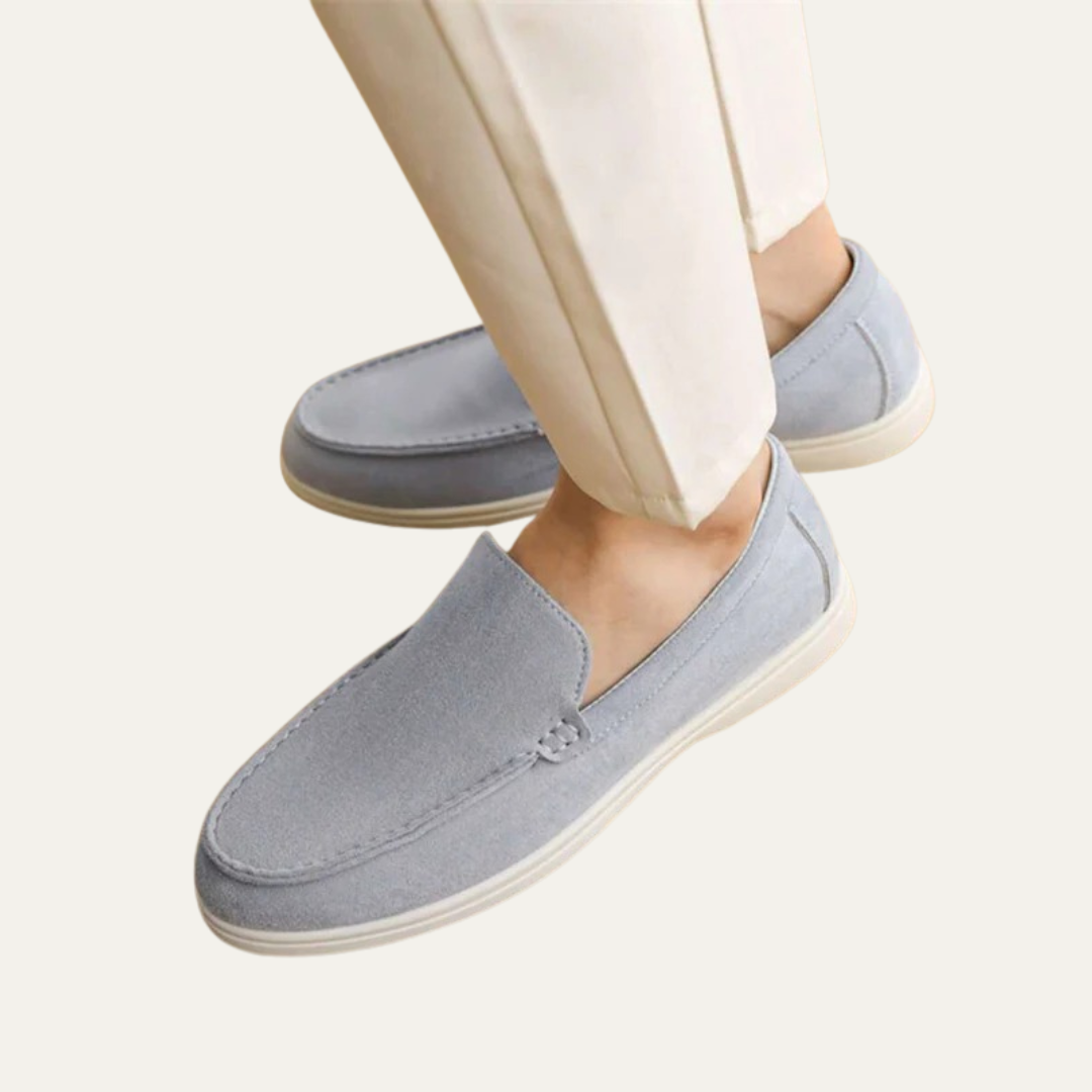 Men's Simple Leather Slip On Loafers Shoes - OutfitLondon