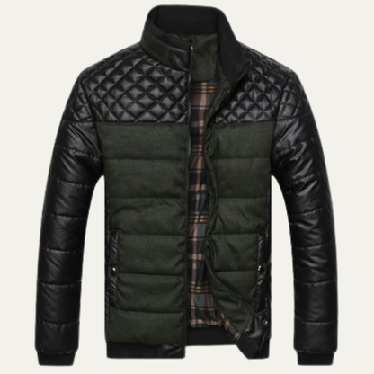 Classic Men's Padded Leather Biker Jacket - OutfitLondon