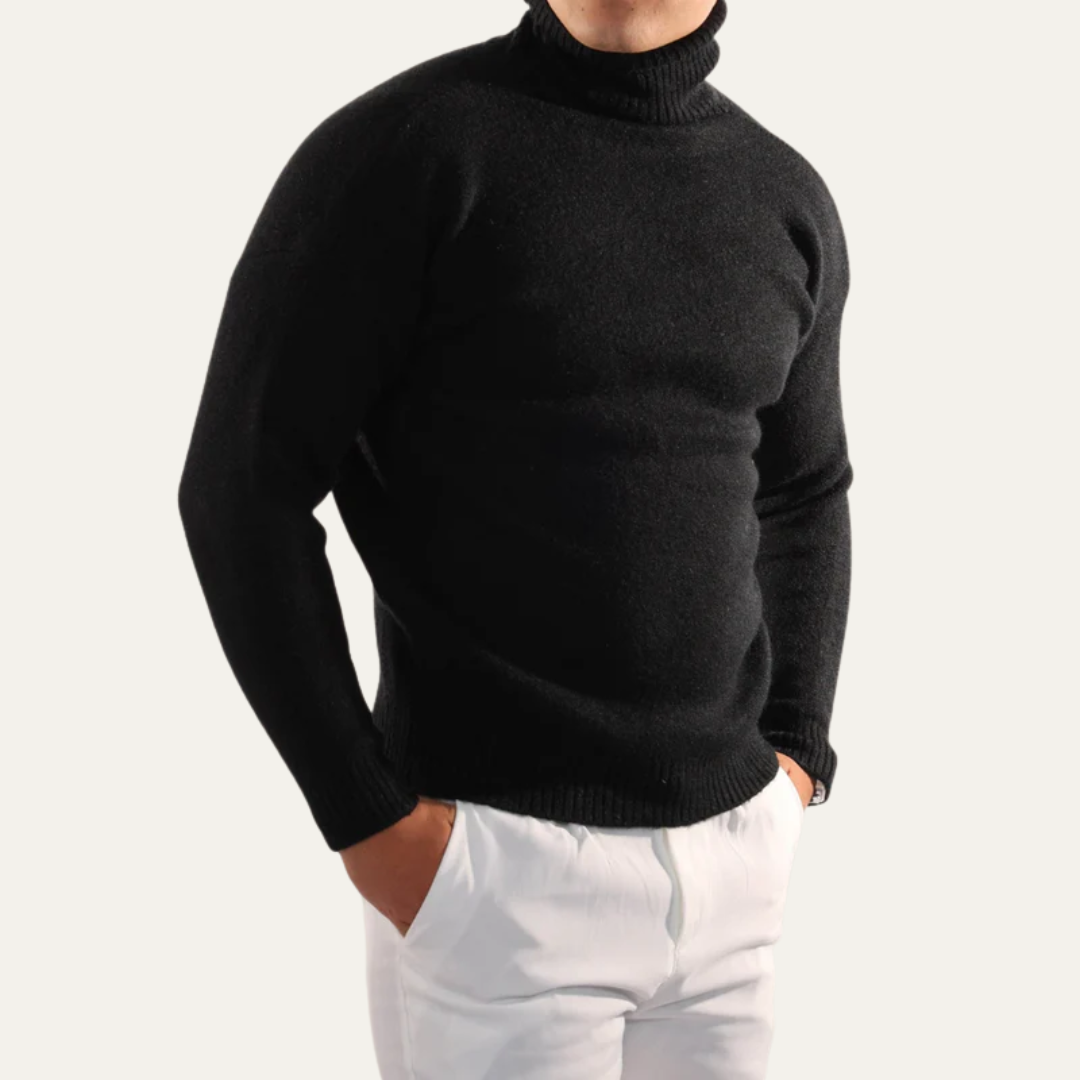 Soft Men's Large Turtleneck Jumper Sweater - OutfitLondon