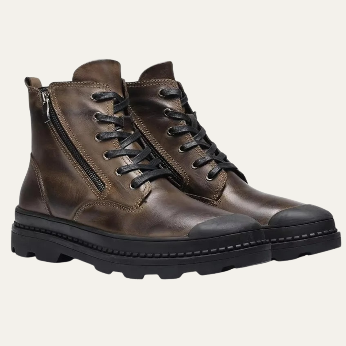 Insulated Men's Leather Snow Boots with Fur Lining - OutfitLondon