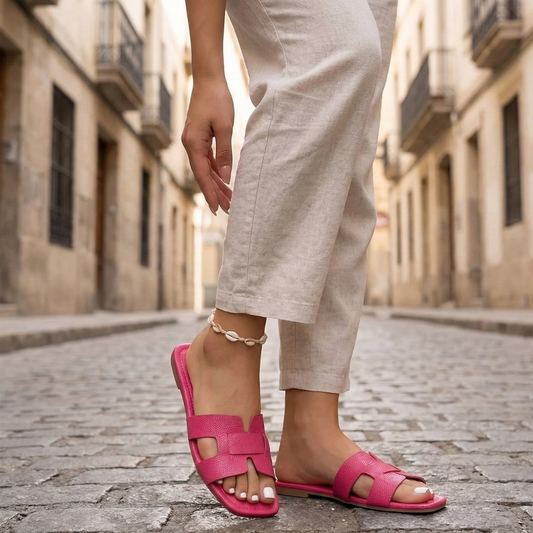 Comfortable Double Buckle Flat Sandals for Women - OutfitLondon