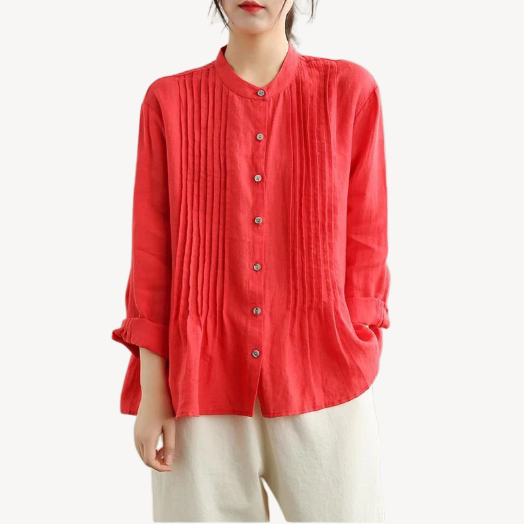 Ladies' Relaxed Fit Linen Shirt - OutfitLondon