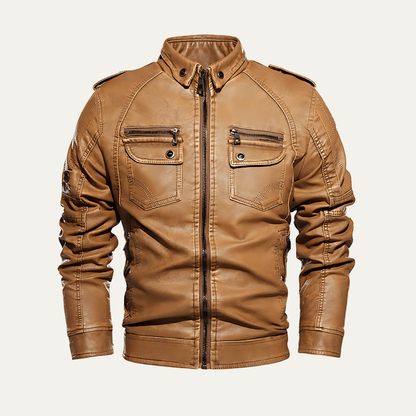 Classic Mens Leather Motorcycle Jacket - OutfitLondon