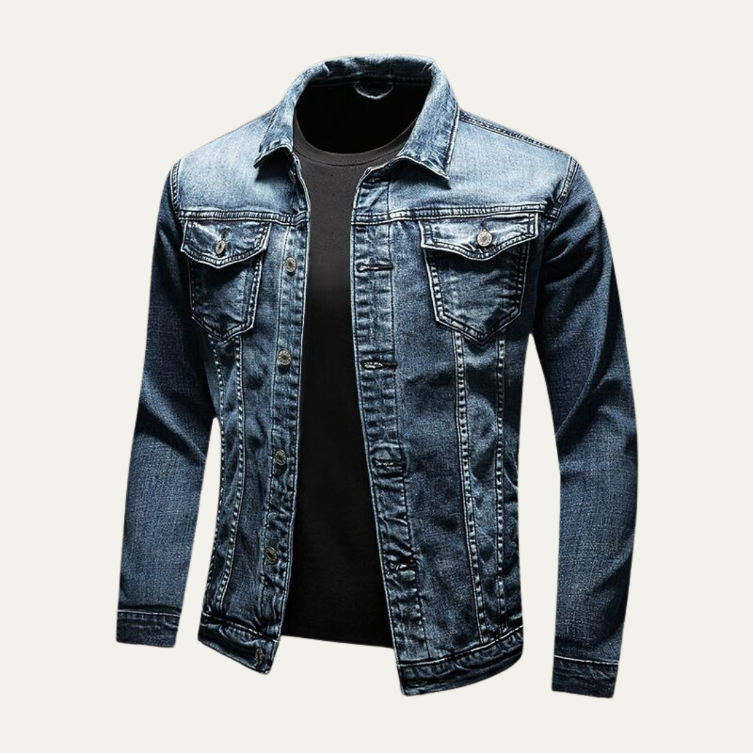 Men's Vintage Inspired Blue Jean Jacket - OutfitLondon