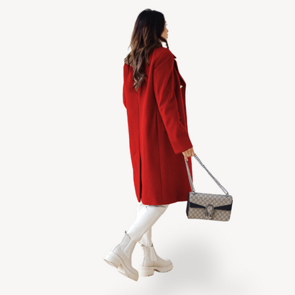 Luxurious Ladies Long Wool Trench Coat