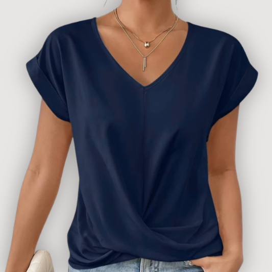 Elegant V Neck Feminine Blouse - OutfitLondon