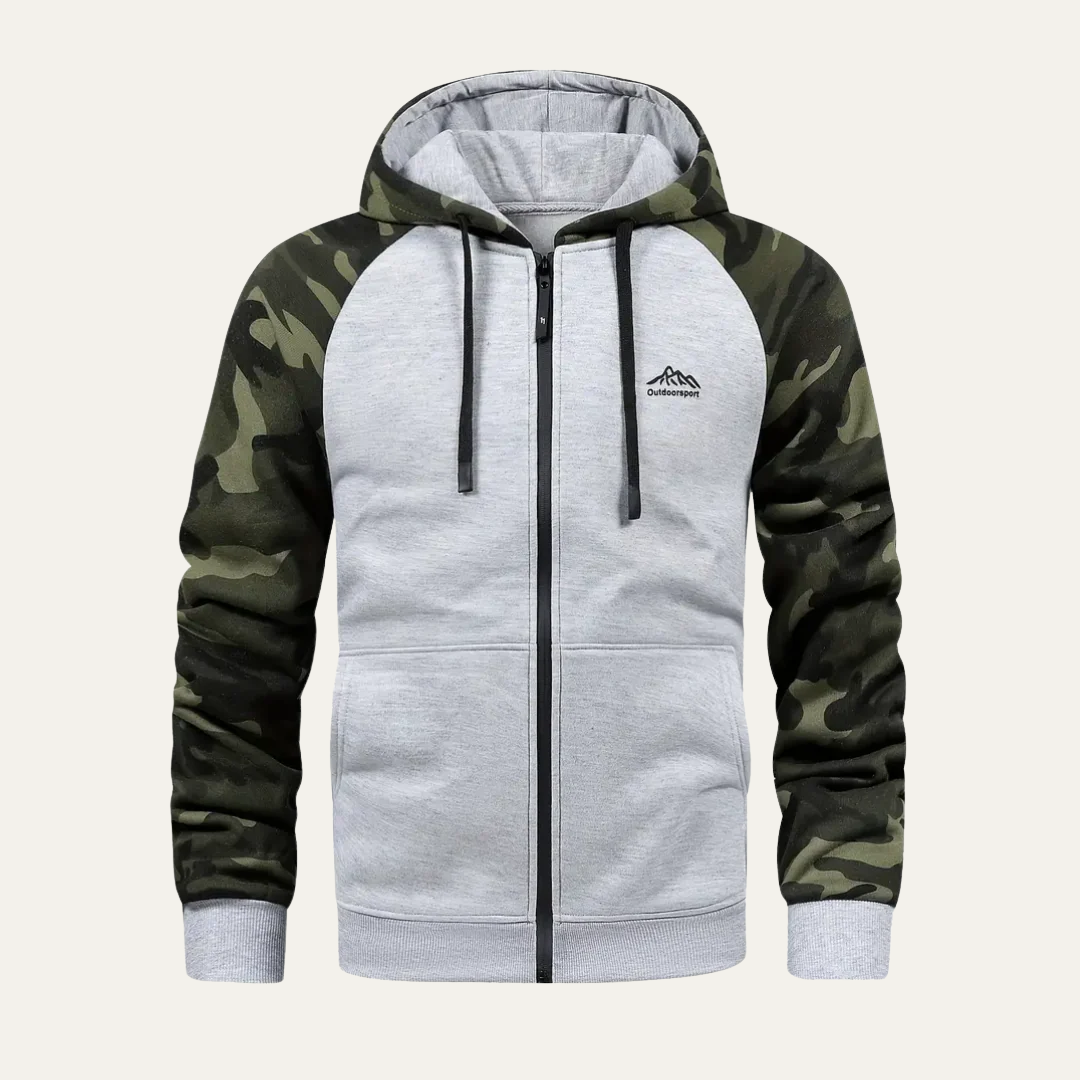 Men's Green Camo Athletic Hooded Jacket
