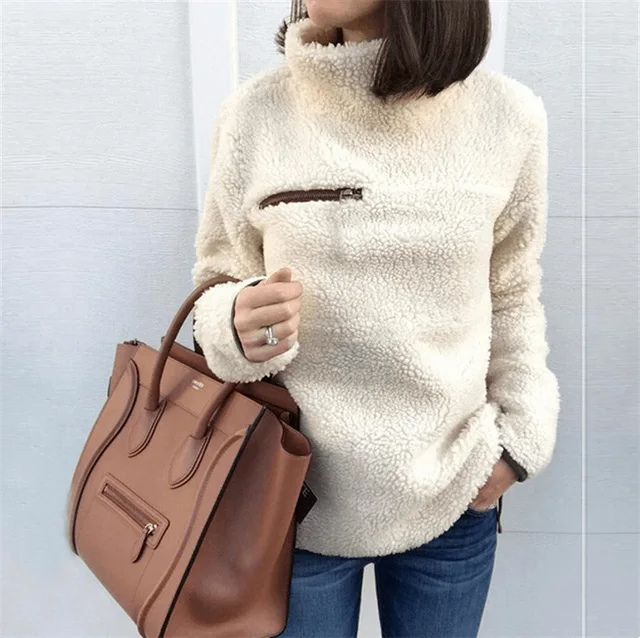Warm Women's Fleece Zipper Sweater