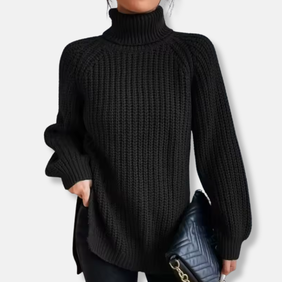 Comfy Oversized Turtleneck Wool Sweater