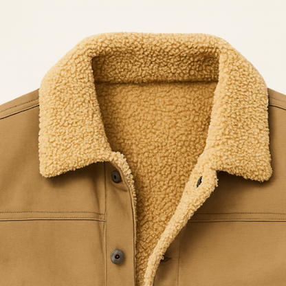 Warm Faux Fur Lined Denim Shirt Jacket