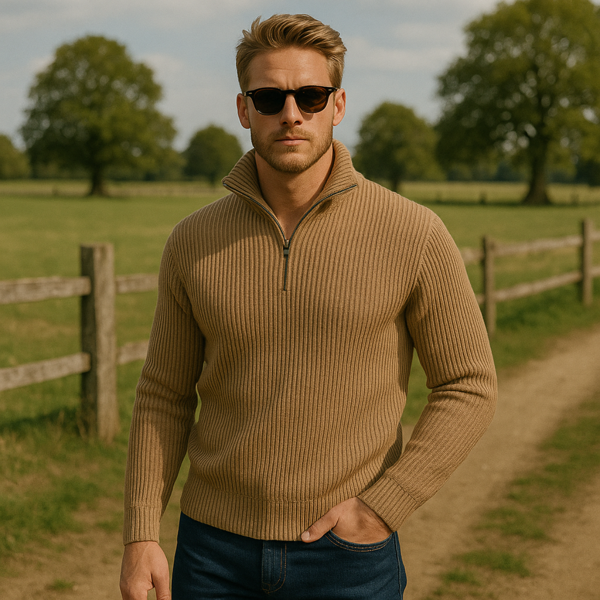 Warm Wool Quarter Zip Sweater
