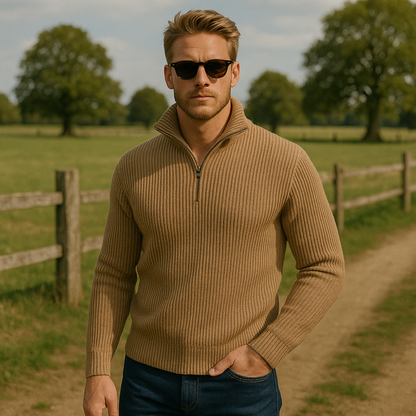 Warm Wool Quarter Zip Sweater