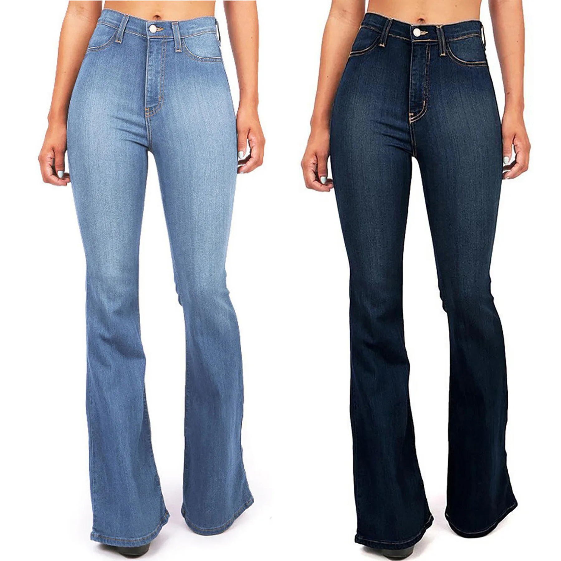 Fitted Ladies Relaxed Flare Jeans - OutfitLondon