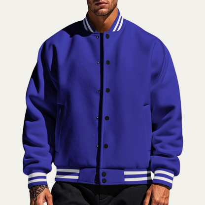 Men's Retro Sports Snap Jacket