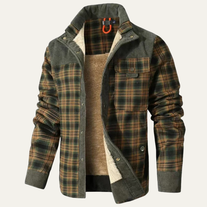 Warm Plaid Flannel Shirt Jacket for Men - OutfitLondon