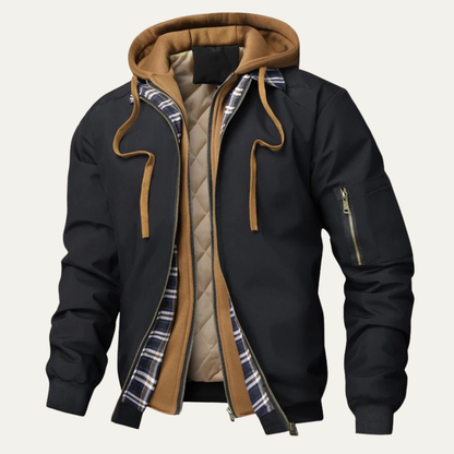 Warm Mens Fleece Hooded Winter Jacket - OutfitLondon