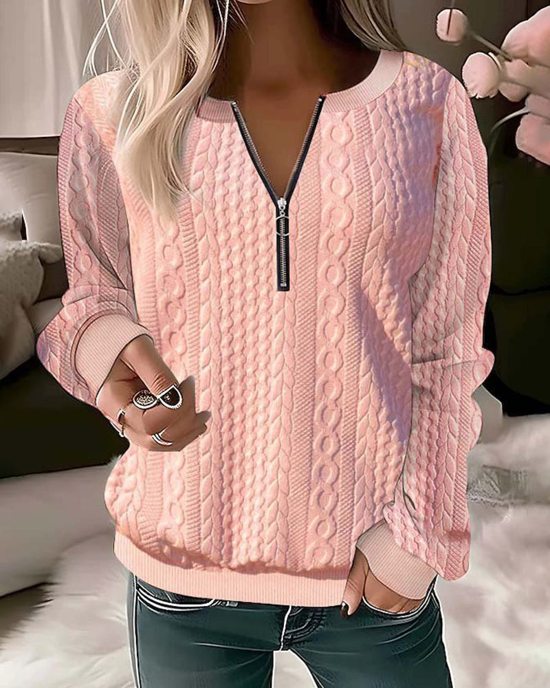 Cozy Ladies Warm Cable Knit Pullover Sweater - OutfitLondon