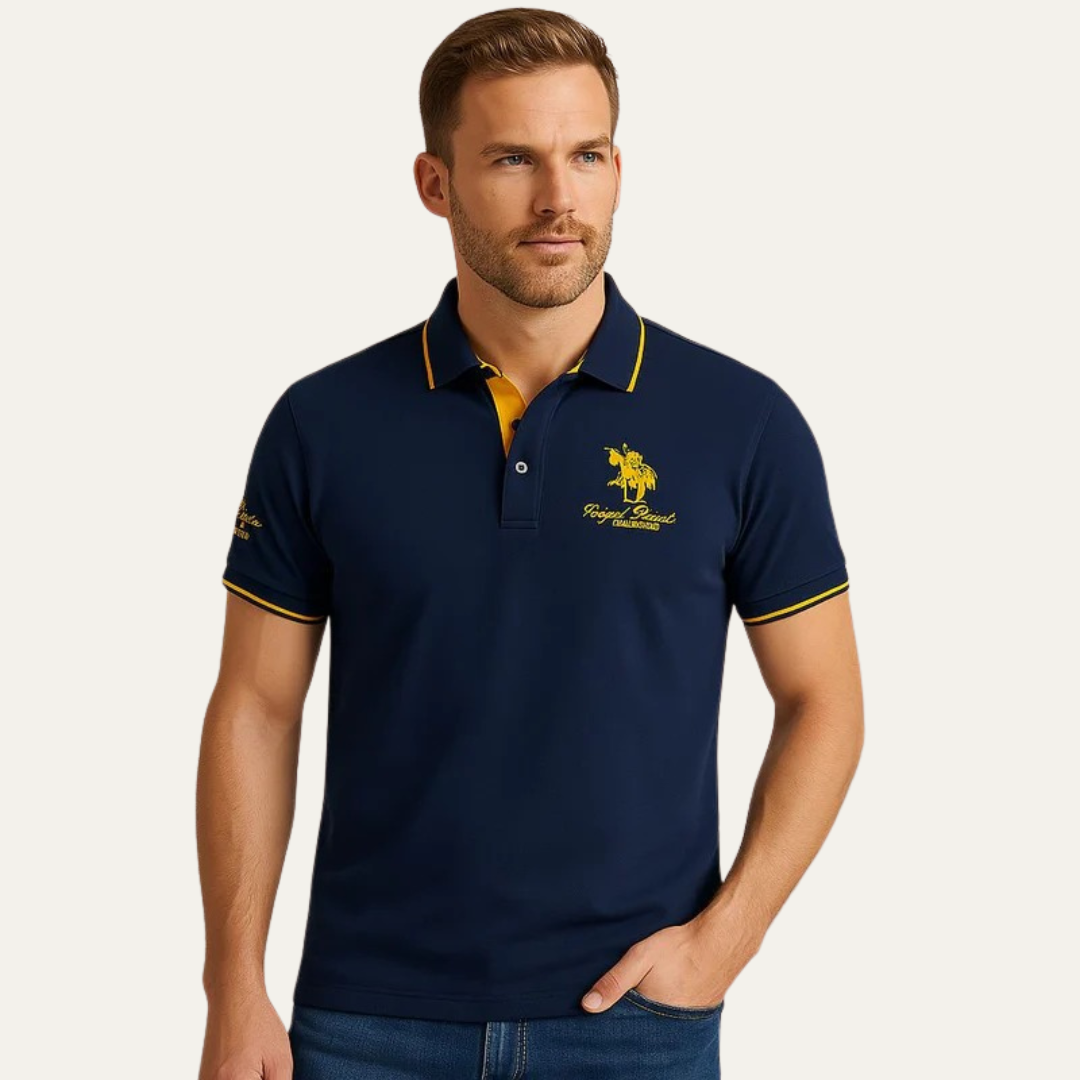 Sporty Polo Shirt for Men with Colorful Detailing - OutfitLondon
