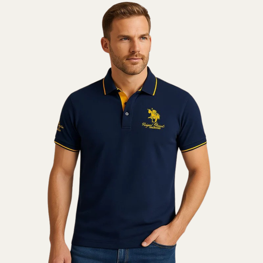 Sporty Polo Shirt for Men with Colorful Detailing - OutfitLondon