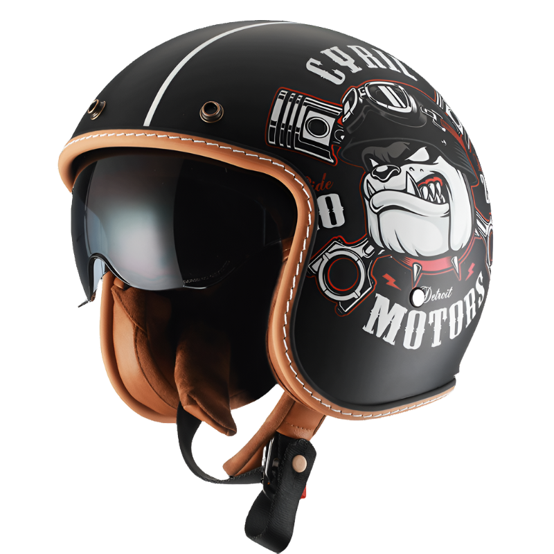 Slim Ventilated Motorbike Helmet with Hard Shell - OutfitLondon