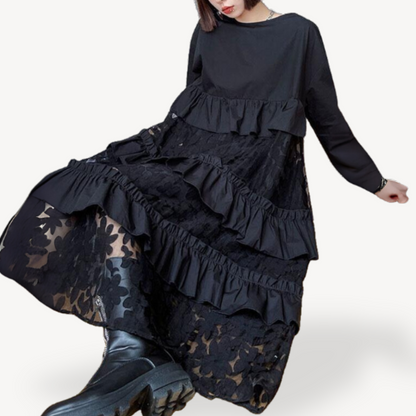 Feminine Layered Lace Summer Dress - OutfitLondon