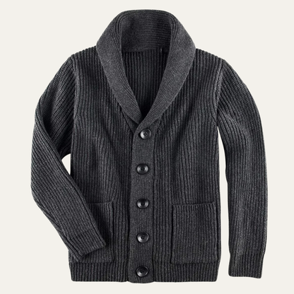 Cozy Men's Crew Neck Thick Knit Cardigan Sweater - OutfitLondon