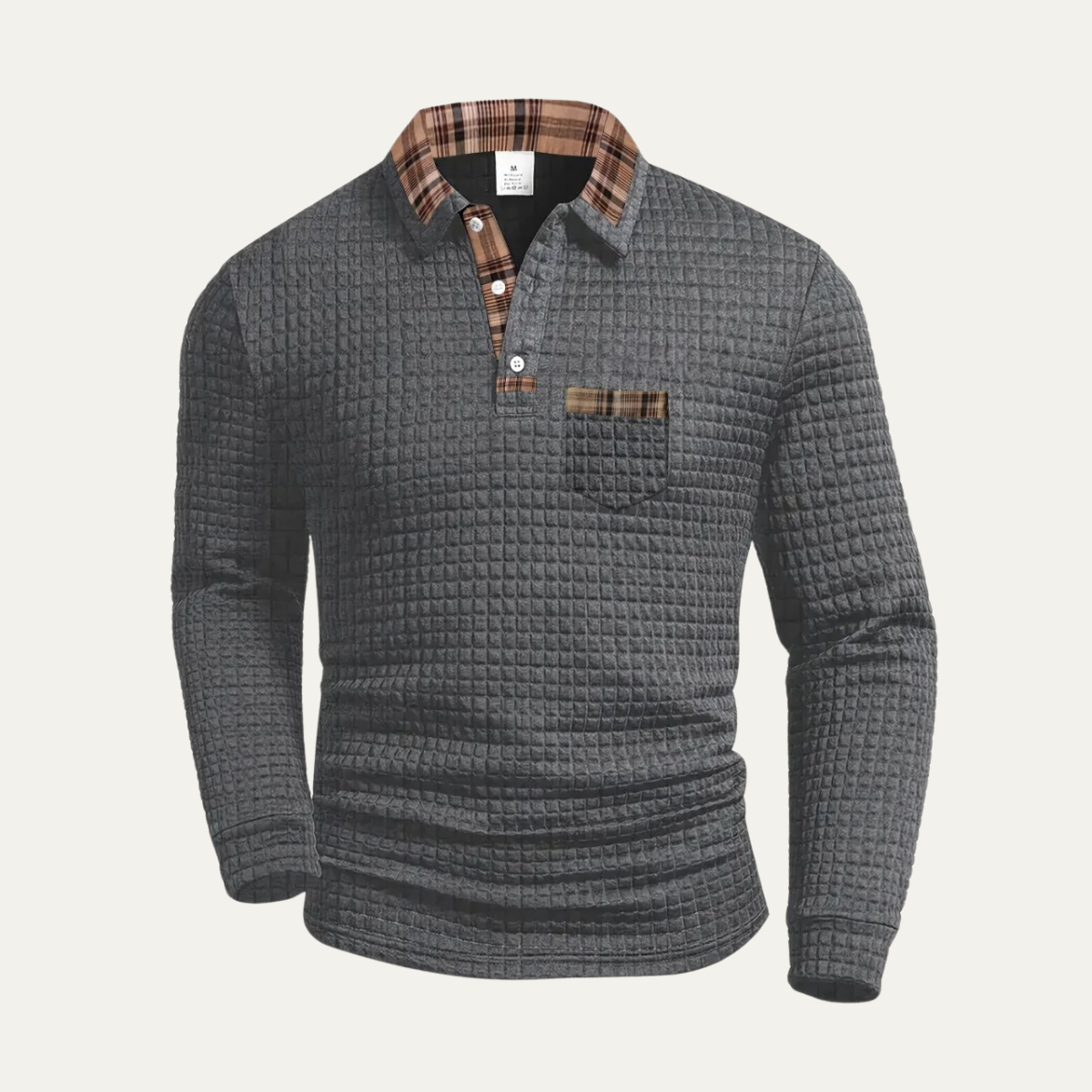 Men's Classic Striped Polo Shirt with Patterned Collar - OutfitLondon