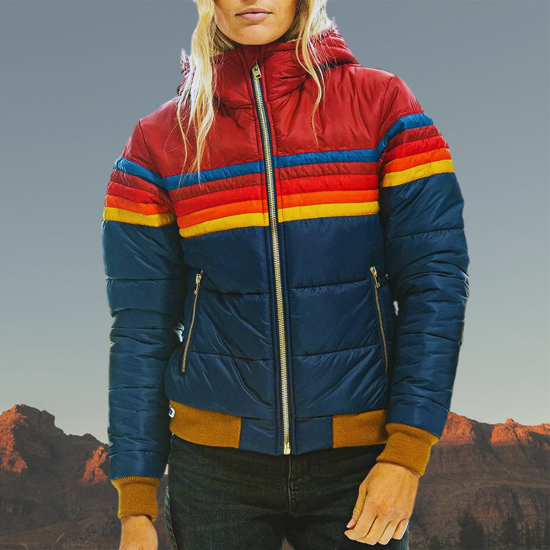Colorful Stripe Women's Waterproof Jacket