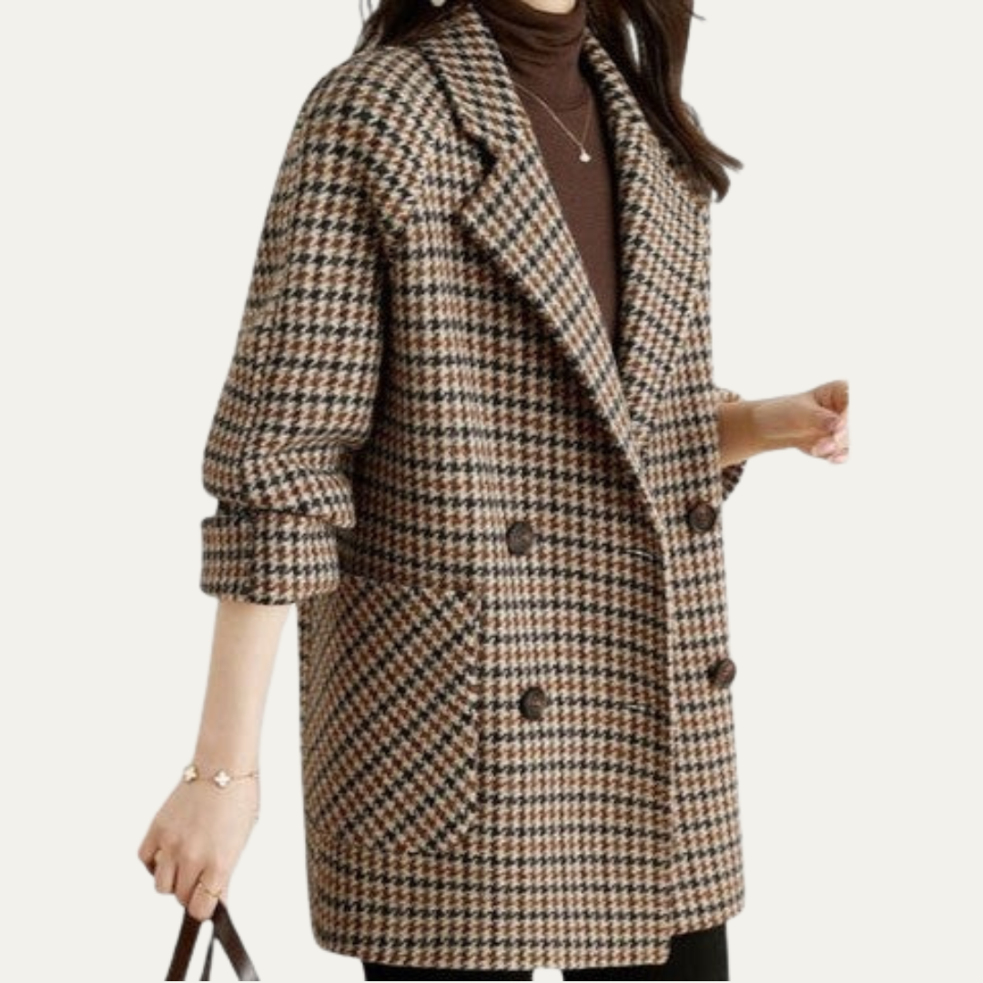 Timeless Houndstooth Trench Coat - OutfitLondon