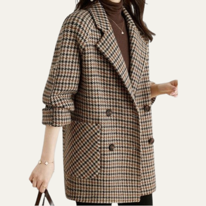 Timeless Houndstooth Trench Coat - OutfitLondon