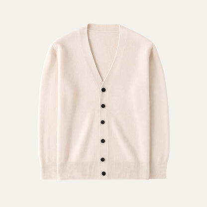 Soft Men's Button Front Crew Neck Sweater Cardigan