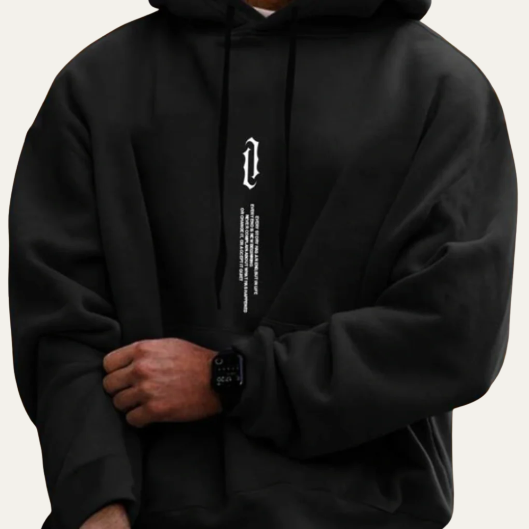 Large Graphic Hooded Sweatshirt for Men