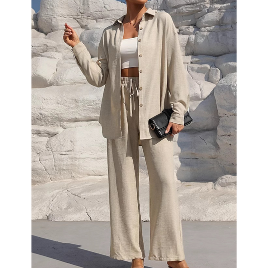 Soft Cotton Long Sleeve Top and Pant Set - OutfitLondon