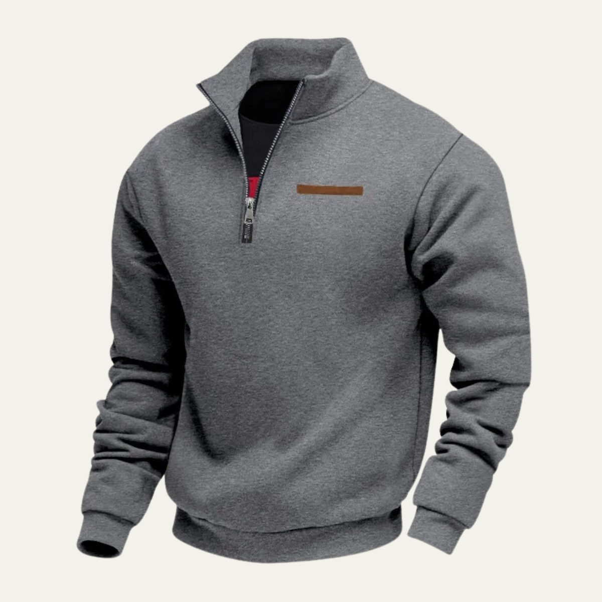 Relaxed Fit Men's Quarter Zip Pullover Sweater - OutfitLondon