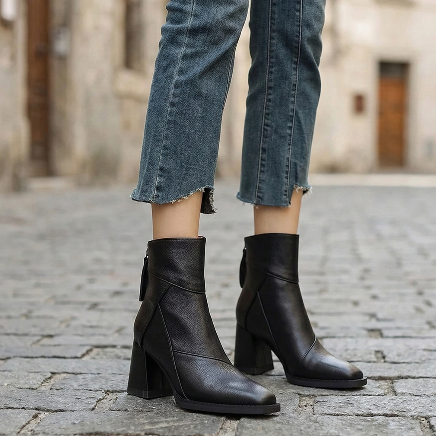 Low Heel Chunky Ankle Boots for Women