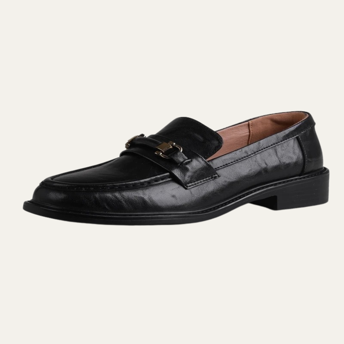Luxury Mens Leather Slip On Dress Loafers with Metal Buckle - OutfitLondon