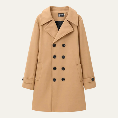 Classic Fit Navy Wool Overcoat
