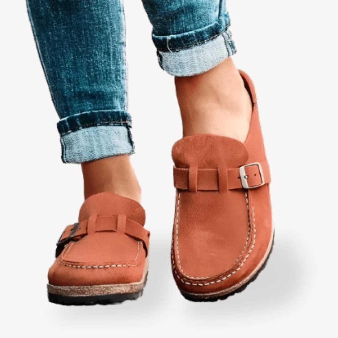 Comfortable Women's Leather Slip On Shoes - OutfitLondon