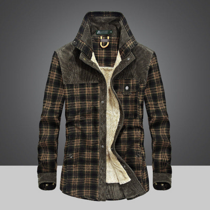Warm Plaid Shirt Jacket for Men