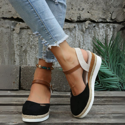 Comfortable Flat Suede Sandals for Women - OutfitLondon