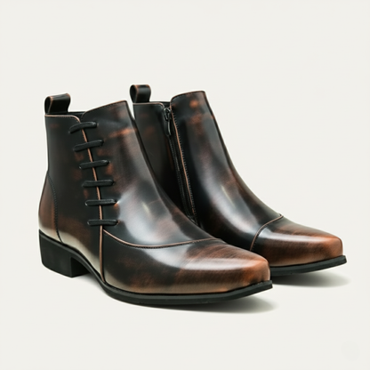 Stylish Men's Black Leather Ankle Chelsea Boots