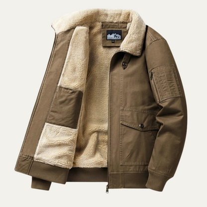 Thermal Mens Fleece Bomber Winter Coat - OutfitLondon