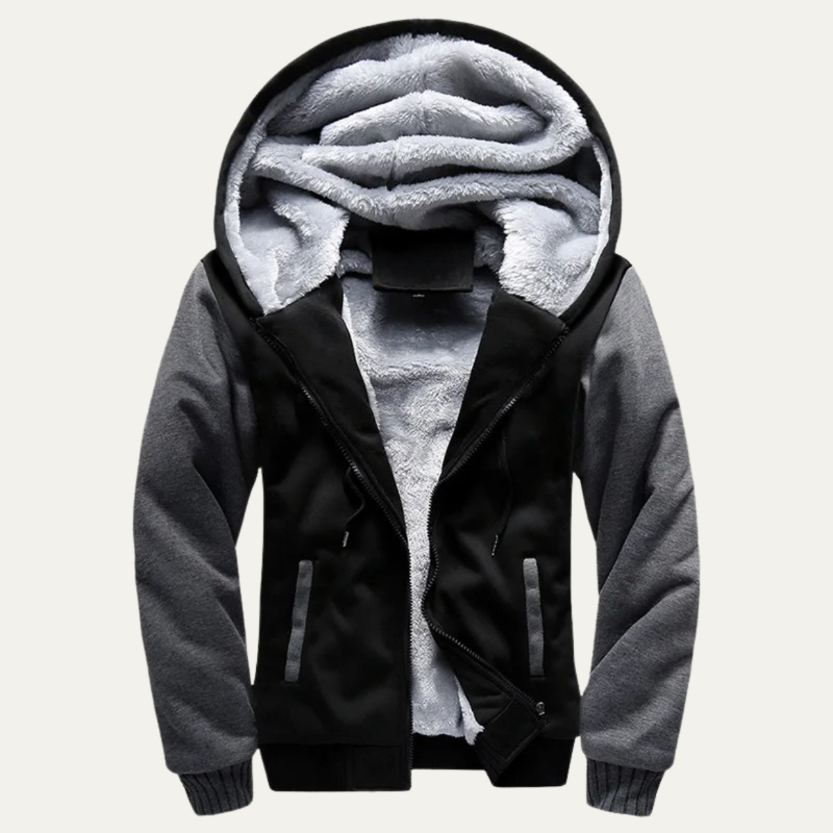 Warm Men's Fleece Zip Up Hooded Jacket - OutfitLondon