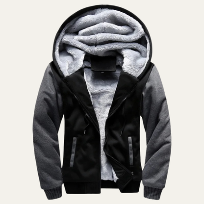 Warm Men's Fleece Zip Up Hooded Jacket - OutfitLondon