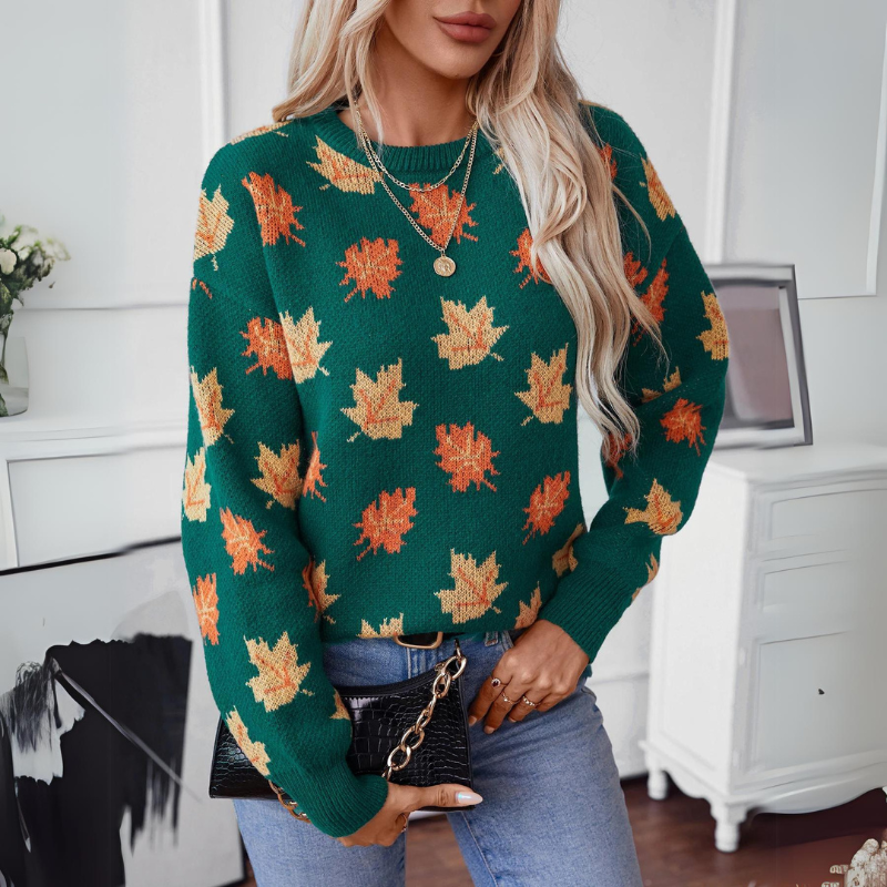 Women's Maple Dream Knit Sweater - OutfitLondon