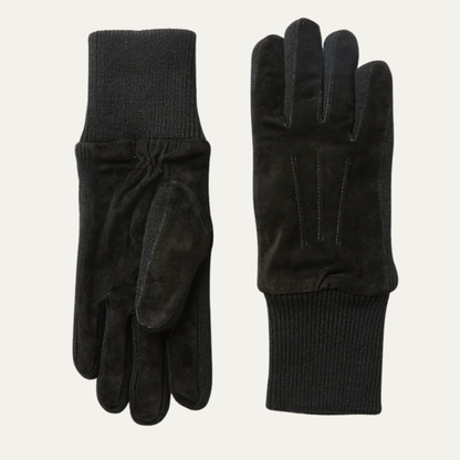 Warm Men's Suede Gloves with Fleece Lining - OutfitLondon