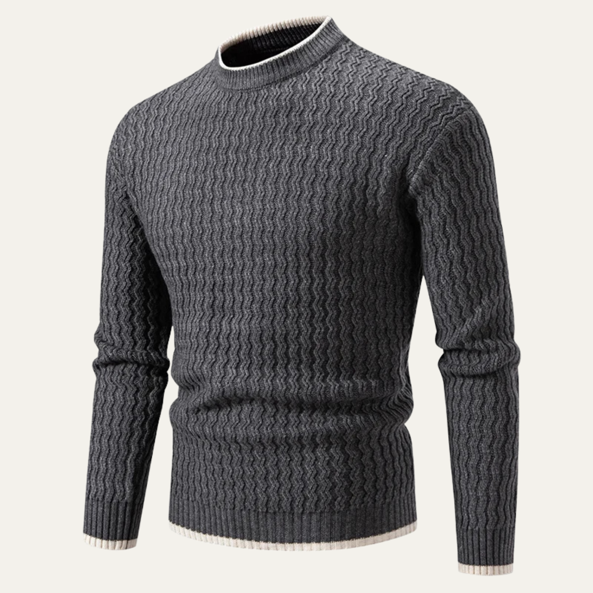 Men's Cozy Cable Knit Crew Neck Sweater