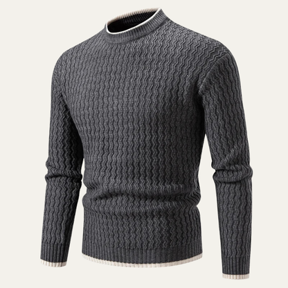 Men's Cozy Cable Knit Crew Neck Sweater